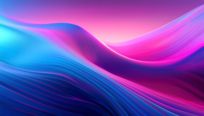 Obraz premium Vibrant Abstract Gradient with Flowing Neon Waves in Blue and Pink Tones