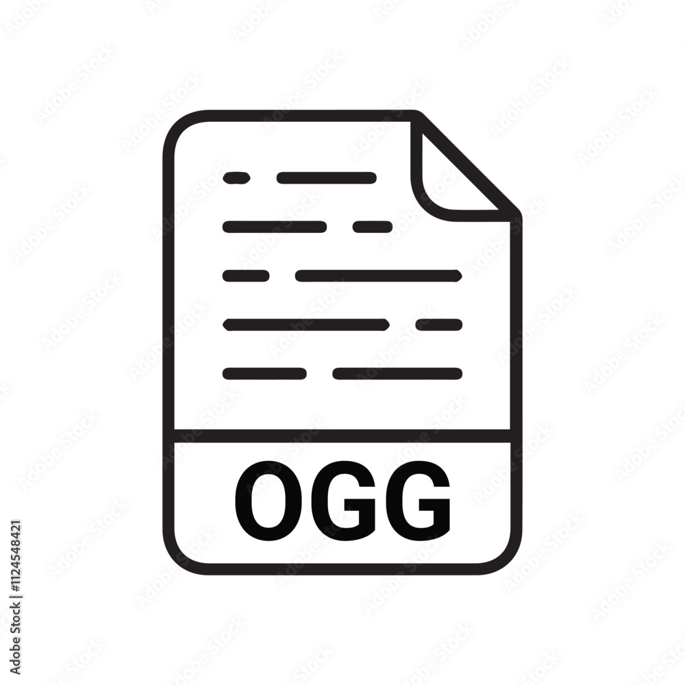 Poster ogg icon, ogg outline vector icon. flat vector simple element illustration from editable big data co
