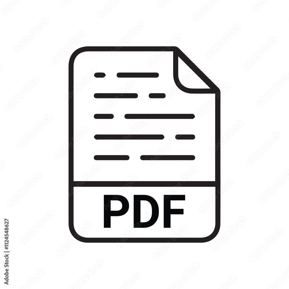 Poster pdf file format icons set. pdf file download symbols. format for texts, images, vector images, video