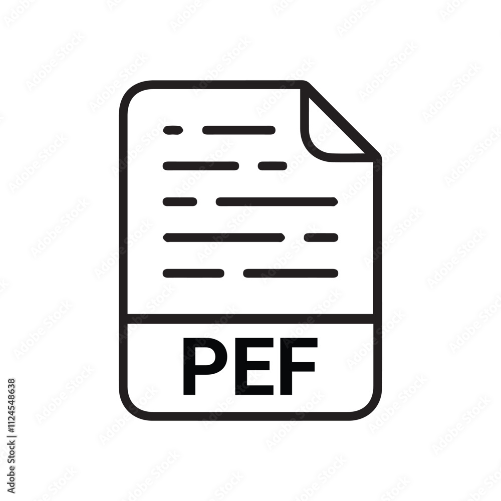 Poster pef icon, pef outline vector icon. thin line black pef icon, flat vector simple element illustration