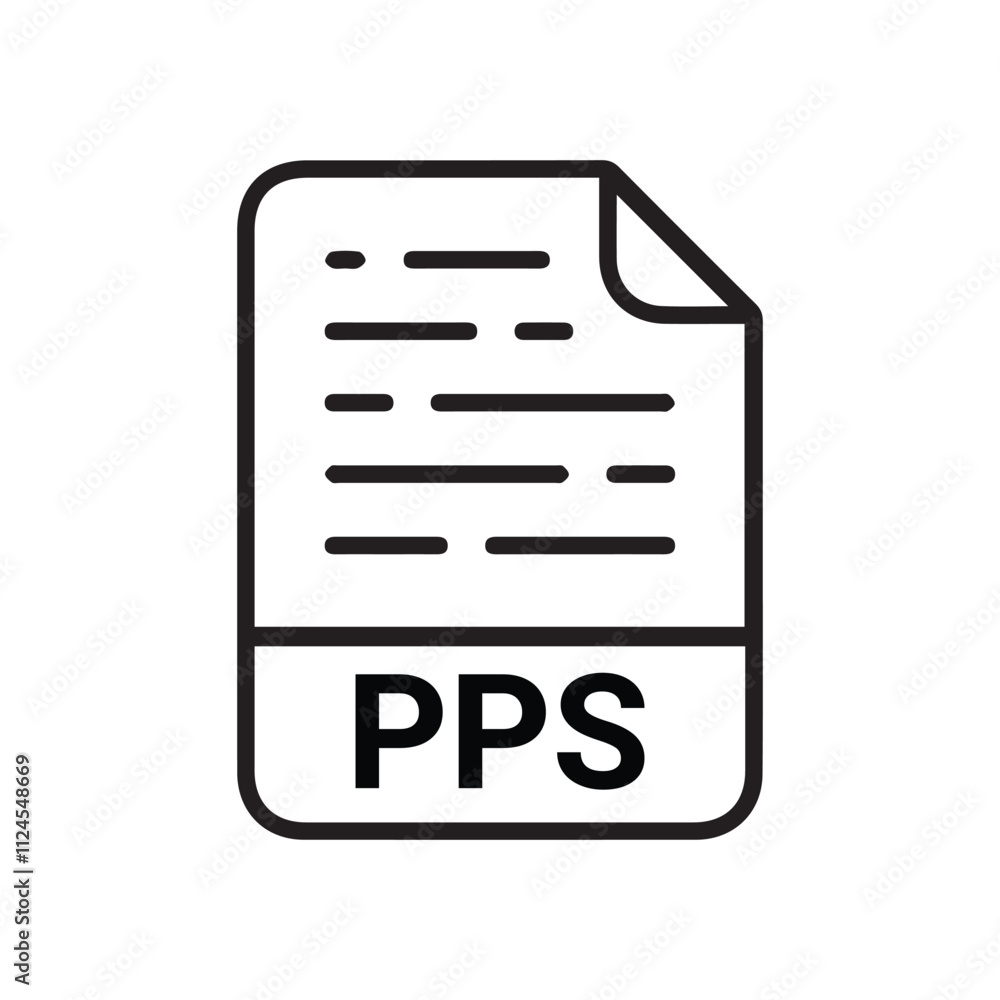 Poster pps icon, pps outline vector icon. thin line black pps icon, flat vector simple element illustration