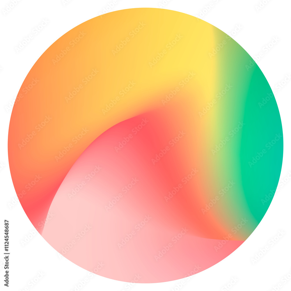 Poster colorful round gradient element transparent png