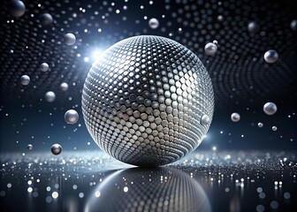 Obraz premium Abstract 3D Silver Sphere Made of Dots in Motion - Dynamic Animated Business Background for Commercial Use in 4K Quality
