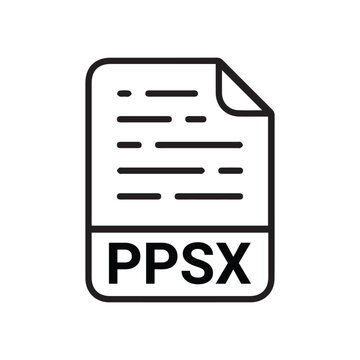 PPSX icon, PPSX outline vector icon. Thin line black PPSX icon, flat vector simple element illustration from editable big data concept isolated on white background