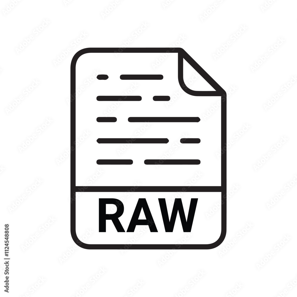 Poster raw file icon. vector. editable stroke. linear style sign for use web design, logo. symbol illustrat