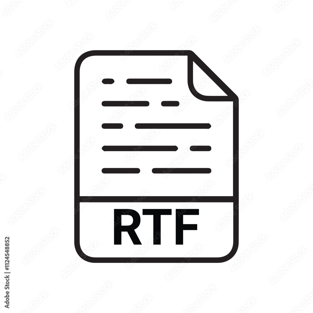Poster rtf icon, rtf outline vector icon. thin line black rtf icon, flat vector simple element illustration