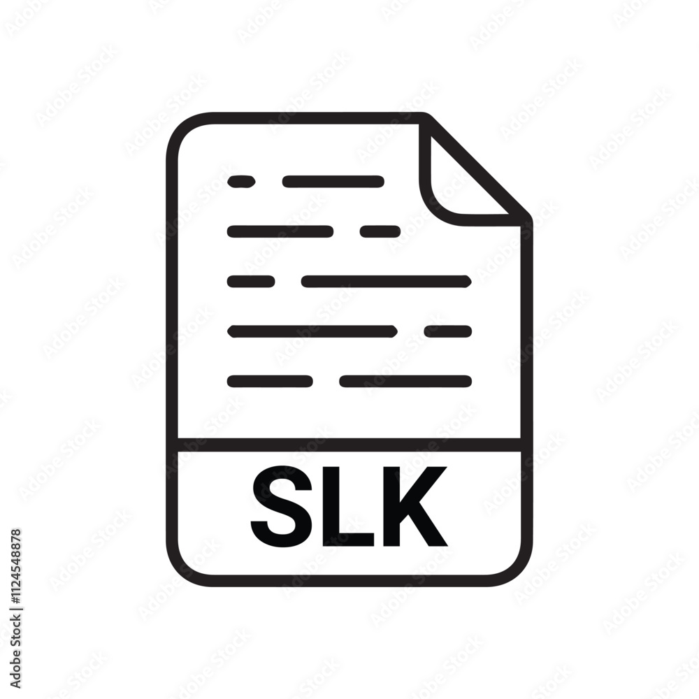 Poster slk icon, slk outline vector icon. thin line black slk icon, flat vector simple element illustration