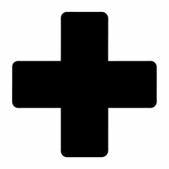 Fototapeta premium Black Silhouette Medical Cross Vector Art Illustration