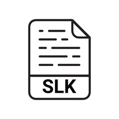 SLK icon, SLK outline vector icon. Thin line black SLK icon, flat vector simple element illustration from editable big data concept isolated on white background