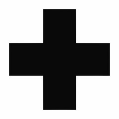 Black Silhouette Medical Cross Vector Art Illustration
