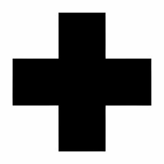 Black Silhouette Medical Cross Vector Art Illustration