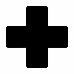 Black Silhouette Medical Cross Vector Art Illustration