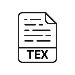 TEX File Format Icon. TEX extension line icon.