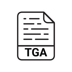TGA icon, TGA outline vector icon. Thin line black TGA icon, flat vector simple element illustration from editable big data concept isolated on white background