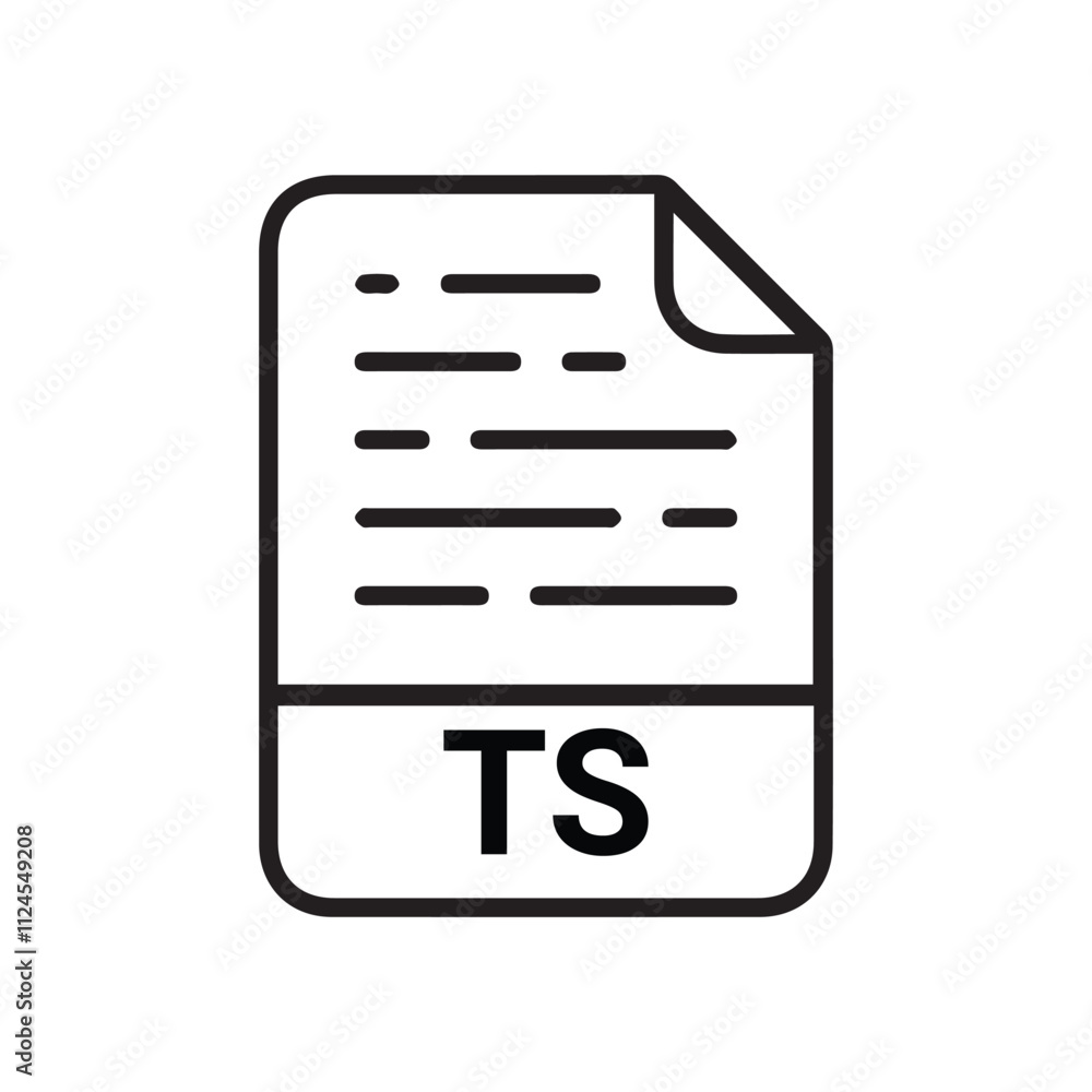 Poster ts icon, ts outline vector icon. thin line black ts icon, flat vector simple element illustration fr
