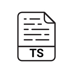 TS icon, TS outline vector icon. Thin line black TS icon, flat vector simple element illustration from editable big data concept isolated on white background