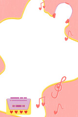 Png frame love song border with transparent background