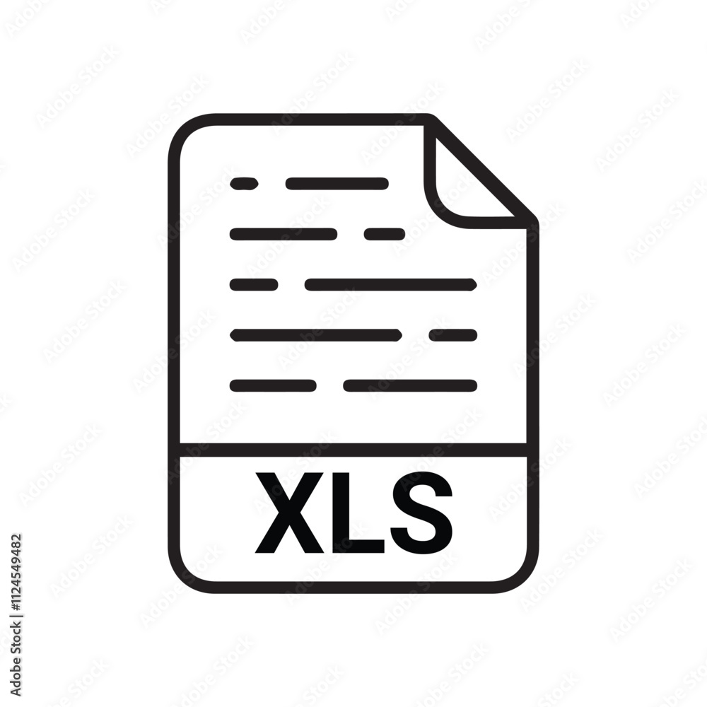 Poster xls format file isolated on white background. xls icon. vector stock