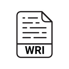 WRI icon, WRI file flat icons. symbol document files, archive, file type. Can be used for websites, software, UI and mobile apps.