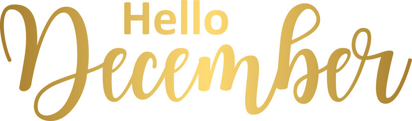 Golden Hello December hand drawn lettering
