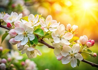 Obraz premium Apple Blossom Spring Garden Photography - White Flowers Sunny Day Blooming Tree