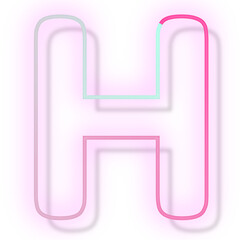 Capital letter H png neon font typography