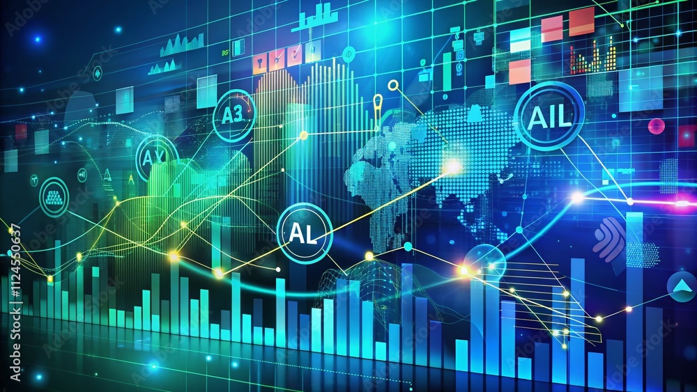 Poster abstract background illustrating business investigation themes with generative ai elements for innov