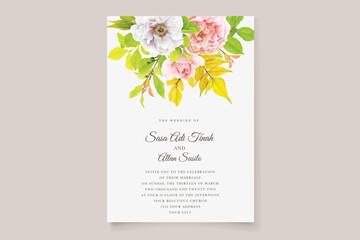 floral watercolor ornament invitation card design