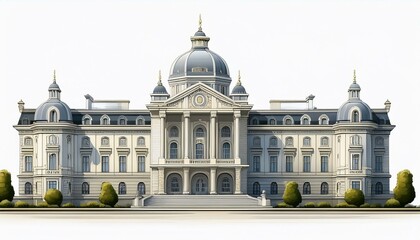 Obraz premium Architecture building landmark palace on isolated white background