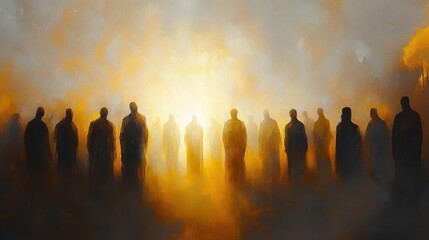 Holy Spirit Fire Descending on Apostles at Pentecost Digital Painting