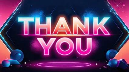 Vibrant Neon Thank You Design