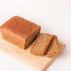 Homemade sourdough bread on light background