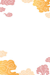Oriental png frame background, cloud Chinese gold transparent clipart