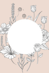 Aesthetic flower png transparent background, vintage botanical frame