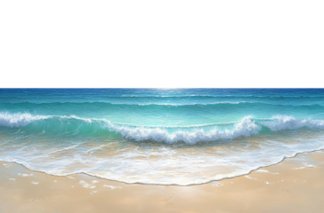 Beach Sea Wave Realistic On Transparent Background