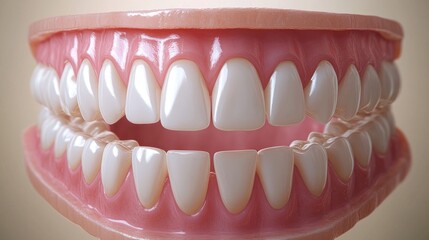 Obraz premium 3D model of a human mouth showcasing teeth and gums.