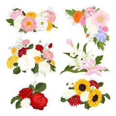 Flower centerpiece png clipart, wedding decoration set on transparent background