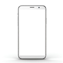Modern Smartphone with Blank Screen on Minimal White Background