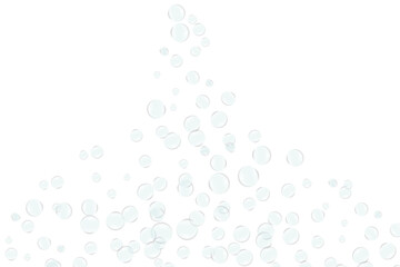 Soap bubbles rising on transparent, easy to add to your design.
