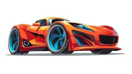 Fototapeta premium A cartoon illustration of a red sports car.