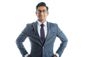 Professional South Asian Businessman Dressed Sharp in Suit and Tie for Corporate Image Use