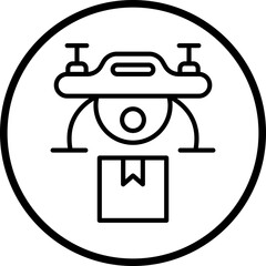 Drone Delivery Vector Icon Style