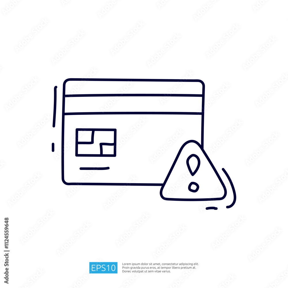 Poster the image features a stylized credit card alongside an exclamation mark in a triangle, indicating a 