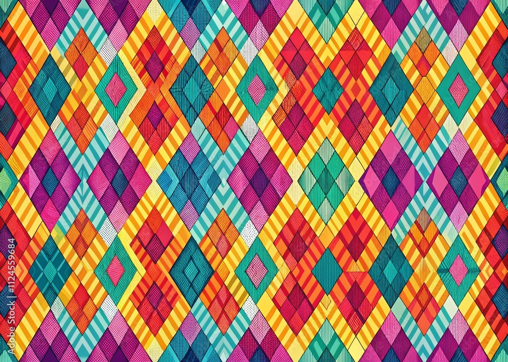 Poster abstract diamond stripe pattern design for backgrounds, textiles, and branding projects - geometric 