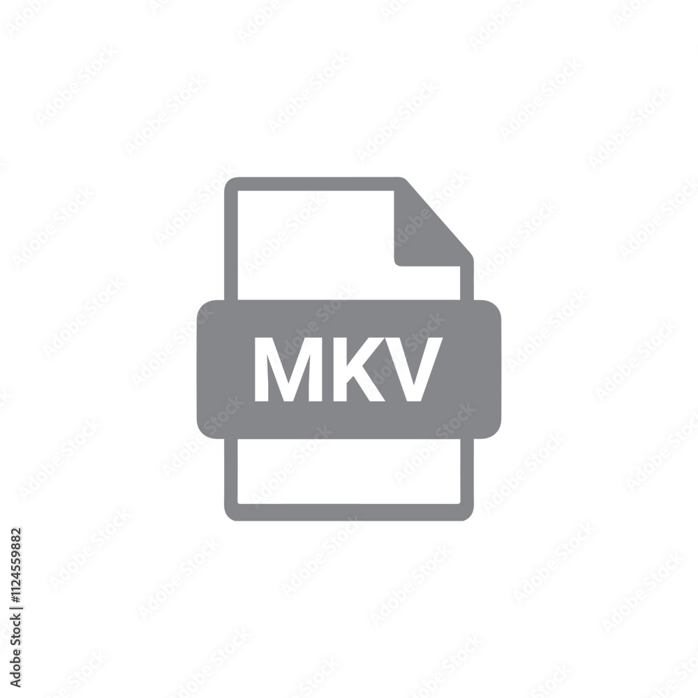 Aufkleber mkv file type gradient icon. document, format, extension. can be used for multimedia files.