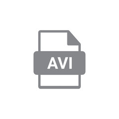 The AVI icon. Video file format symbol. Flat Vector illustration