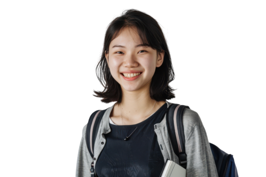 A Young Asian Student with a Backpack Capturing the Spirit of Education and Exploration