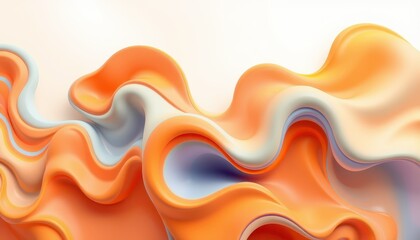 Abstract Orange and Blue Fluid Wave Design