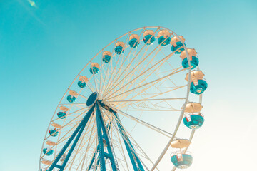 Ferris wheel in the old harbor of Rostock, Germany.