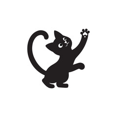 Black cat silhouettes vector design on white background